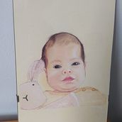 Mi nieta Marina. Un progetto di Illustrazione tradizionale, Belle arti, Disegno a matita, Disegno, Disegno di ritratti, Disegno realistico e Disegno artistico di Maria Isabel Cebolla Ferré - 08.07.2023