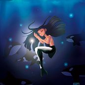 An Arctic Mermaid. Traditional illustration, and Character Design project by Simran Sharma - 05.23.2023