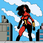 Spider-Woman. Fan Art.. Traditional illustration, Arts, Crafts, Painting, Comic, Sketching, Creativit, Drawing, Artistic Drawing, Sketchbook, Figure Drawing, Ink Illustration, and Fine Arts project by Zaur Romanov - 06.09.2023