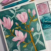 Mi proyecto del curso: Técnicas de acuarela en negativo para ilustración botánica Ein Projekt aus dem Bereich Traditionelle Illustration, Aquarellmalerei und Botanische Illustration von Ro Herrera - 09.07.2023