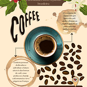 Criação de uma página para uma matéria sobre café para projeto da faculdade IBMR. Graphic Design project by Rayane Caroline Dantas - 07.10.2023