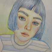 Mi proyecto del curso: Dibujo de retratos llamativos con lápices de colores. Drawing, Portrait Drawing, Sketchbook, and Colored Pencil Drawing project by Lina Ortiz - 07.10.2023