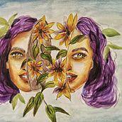 My project for course: Watercolor Portraits Inspired by Nature. Painting, Watercolor Painting, and Portrait Drawing project by Raha Khrais - 07.10.2023