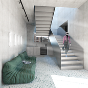 Fashion atelier and catwalk design. Interior Design, Architecture, 3D, Set Design, and 3D Modeling project by Eva Prieto Susial - 07.22.2021