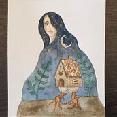 Baba Yaga. Een project van Aquarelschilderen, Traditionele illustratie y  Artistieke tekening van Maayan Abiri - 12.07.2023