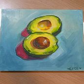 Mi proyecto del curso: AGUACATES. Fine Arts, Painting, and Oil Painting project by Eva - 06.28.2023