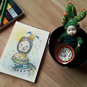 My project for course: Illustration Techniques to Unlock your Creativity. Design, Traditional illustration, Fine Arts, Painting, Creativit, Creating with Kids, and Sketchbook project by Marije Braakman - 07.14.2023