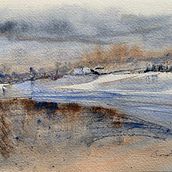 Paysage semi-abstrait . Un progetto di Pittura ad acquerello di clongato - 30.06.2023