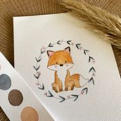  Watercolor fox. Traditional illustration project by Karine Beucler - 08.08.2022