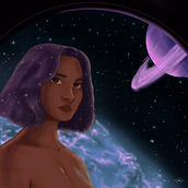 Mi proyecto del curso: Retratos digitales de fantasía con Photoshop. Traditional illustration, Drawing, Digital Illustration, Portrait Drawing, Digital Drawing, and Digital Painting project by Julieta Agüero - 07.14.2023