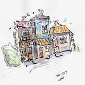 My project for course: Expressive Architectural Sketching with Colored Markers. Sketching, Drawing, Architectural Illustration, Sketchbook & Ink Illustration project by Iman S. - 07.15.2023