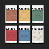 Posters for Gladmat: Happy food festival in Stavanger. Een project van  Br, ing en identiteit, Grafisch ontwerp, Vectorillustratie y Posterontwerp van Katherine Friedrich - 15.07.2023