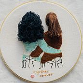 Mi proyecto del curso: Bordado de imágenes  de moda con needle felting. Embroider, Needle Felting, and Textile Design project by karli_alvarezd - 07.15.2023