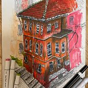 My project for course: Expressive Architectural Sketching with Colored Markers. Sketching, Drawing, Architectural Illustration, Sketchbook & Ink Illustration project by Joel Hernández Vilchis - 07.17.2023