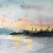 My project for course: Atmospheric Landscapes in Watercolor . Projekt z dziedziny  Sztuki piękne,  Malarstwo i Malowanie akwarelą użytkownika hellokristina - 17.07.2023
