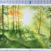 My project for course: Dreamy Watercolor Landscapes: Paint with Light. Un projet de Peinture , et Aquarelle de Monika Hellgren - 17.07.2023