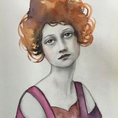 Pencil and watercolour portrait sketch . Esboçado projeto de Jen Newman - 17.07.2023