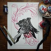Pen and Ink Ravens Ein Projekt aus dem Bereich Traditionelle Illustration von ashley_bergstrom - 18.07.2023