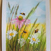 Meadow with Echinacea, Montauk Daisies and Black Eyed Susan.  . % yzlotsky tarafından hazırlanan Geleneksel illüstras, on, Tablo, Doğalcı İllüstras, Ve on projesi - 07.18.2023