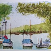 Mi proyecto del curso: Pintura en acuarela de paisajes marinos. Un proyecto de Pintura, Pintura a la acuarela e Ilustración naturalista				 de Mary Lopez - 19.07.2023