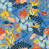 Underwater love . Traditional illustration, and Pattern Design project by Martine Mommen - 07.19.2023