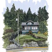 Residential digital marker sketch. Een project van Traditionele illustratie, Architectuur,  Tekening,  Artistieke tekening y  Architecturale illustratie van Javi Sola - 21.07.2023