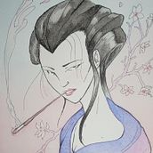 Geisha 1. Un proyecto de Ilustración tradicional y Pintura a la acuarela de Mike - 24.07.2023