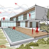 My project for course: Sketch like an architect with Morpholio Trace. Architecture, Interior Design, Digital Architecture, Architectural Illustration, ArchVIZ, and Spatial Design project by Diana Enriquez Cuevas - 07.23.2023