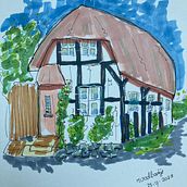 Mijn project van de cursus: Creëer expressieve architecturale schetsen met kleurstiften. Sketching, Drawing, Architectural Illustration, Sketchbook & Ink Illustration project by Annemieke van Baal - 06.25.2023