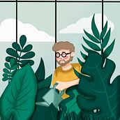 Eu e minhas plantas . Traditional illustration, Vector Illustration, Children's Illustration, and Botanical Illustration project by Lucas Wilhelmsen - 07.25.2023
