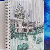 My project for course: Illustrated Diary: Fill Your Sketchbook with Experiences. Ilustração tradicional, Esboçado, Desenho, Sketchbook e Ilustração com tinta projeto de Kseniia Dyrman - 26.07.2023