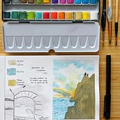 Ferie. Watercolor Painting, and Sketchbook project by NNVO - 07.26.2023