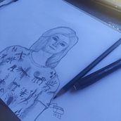 Meu projeto do curso: Explore o rosto humano. Un proyecto de Bocetado, Dibujo, Dibujo de Retrato, Dibujo artístico y Sketchbook de Pollyana Guimarães - 26.07.2023