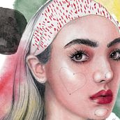 Mi proyecto del curso: Retrato ilustrado en acuarela. Traditional illustration, Fine Arts, Painting, Drawing, Watercolor Painting, Portrait Drawing, and Artistic Drawing project by Natasha - 07.26.2023