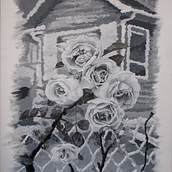 Roses in the Neighbourhood. Acr, lic Painting, Painting, and Botanical Illustration project by Emma Willard - 12.17.2016
