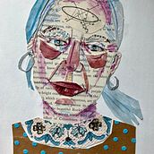 Self Portrait with paper!. Traditional illustration project by Jill Osgood - 07.29.2023