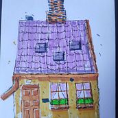 Yellow house. Traditional illustration project by Amanda Sanches Silva - 07.30.2023