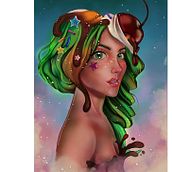 Il mio progetto del corso: Ritratti digitali fantastici con Photoshop "SweetChoccolate". Un progetto di Illustrazione tradizionale, Disegno, Illustrazione digitale, Disegno di ritratti, Disegno digitale e Pittura digitale di momocox - 30.07.2023