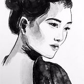 Mi proyecto del curso: Pintura artística con tinta china. Un projet de Illustration traditionnelle, Beaux Arts, Peinture, Dessin au cra, on, Dessin de portrait, Dessin artistique et Illustration à l'encre de laura_akm - 29.07.2023