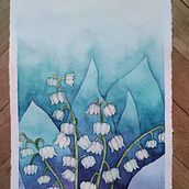 My project for course: Negative Watercolor Painting for Botanical Illustration. Un proyecto de Ilustración tradicional, Pintura a la acuarela e Ilustración botánica de Kristína Bujnovská - 30.07.2023