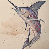 Mare et Ventus. Un proyecto de Ilustración tradicional, Dibujo a lápiz, Pintura a la acuarela, Bellas Artes, Creatividad y Dibujo artístico de Carmen Peinado - 31.07.2023