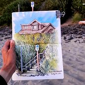 Urban sketching. Places.. Sketching, Sketchbook, Watercolor Painting, and Painting project by Anastasia Vasileva - 08.01.2023