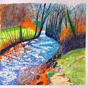 Mein Abschlussprojekt für den Kurs: Realistische Landschaften in Aquarell malen. Pintura, Esboçado, Pintura em aquarela e Ilustração naturalista projeto de Rosemarie - 01.08.2023