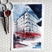 Mon projet du cours : Dessin architectural à l’aquarelle et à l’encre. Un projet de Esquisse , Dessin, Aquarelle, Illustration architecturale, Carnet de croquis et Illustration à l'encre de Emma Wallace - 02.08.2023