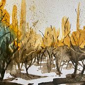 Textures and effects 1st try. Fine Arts, Painting, and Watercolor Painting project by Petra Hallbar - 08.02.2023