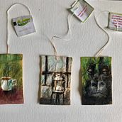 Mijn project van de cursus: De kunst van het schilderen op theezakjes. Un projet de Beaux Arts, Peinture, Aquarelle , et Peinture gouache de m_vanschie - 02.08.2023