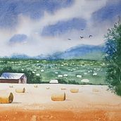 Mon projet du cours : Paysages à l'aquarelle : techniques et outils expérimentaux. Un proyecto de Bellas Artes, Pintura y Pintura a la acuarela de valerie_le_corre - 02.08.2023