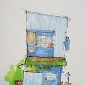 My project for course: Expressive Architectural Sketching with Colored Markers. Sketching, Drawing, Architectural Illustration, Sketchbook & Ink Illustration project by Josh Hahn - 08.02.2023