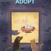 poster for World Animal Adoption Day. Traditional illustration project by Xenia Goretskaya - 08.03.2023