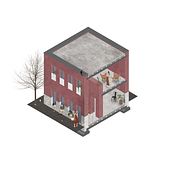 Progetto spazio di esposizione in laterizio. Architecture project by silvia cafarchia - 08.04.2023